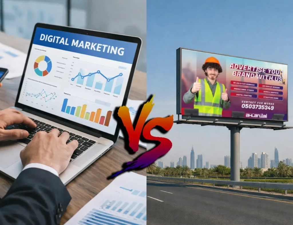 Digital Marketing vs Outdoor Advertising in Dubai: What Delivers Better ROI?