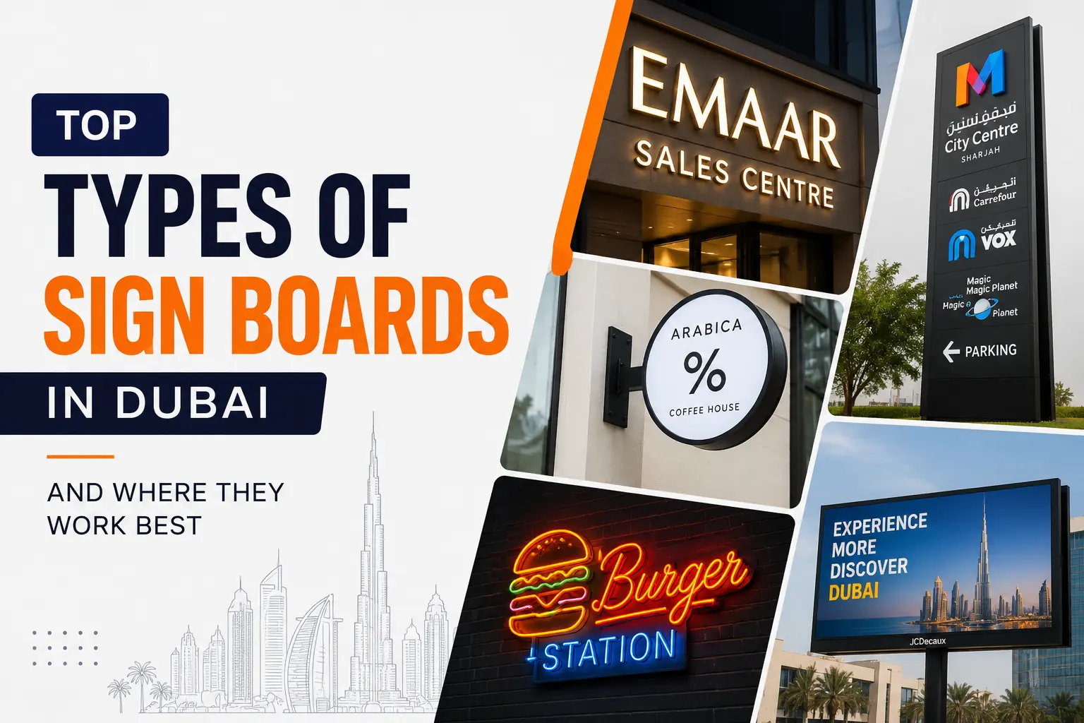 Top Types of Sign Boards in Dubai and Where They Work Best